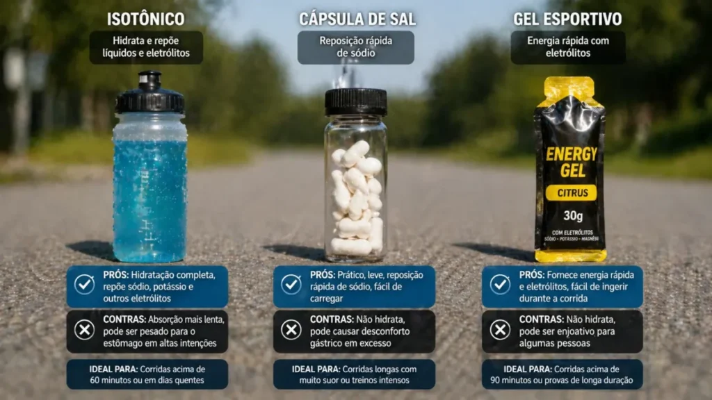 formas reposicao eletrolitos corrida isotônico capsula gel