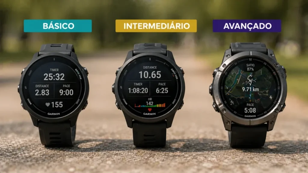 comparativo relógios GPS corrida diferentes faixas de preço