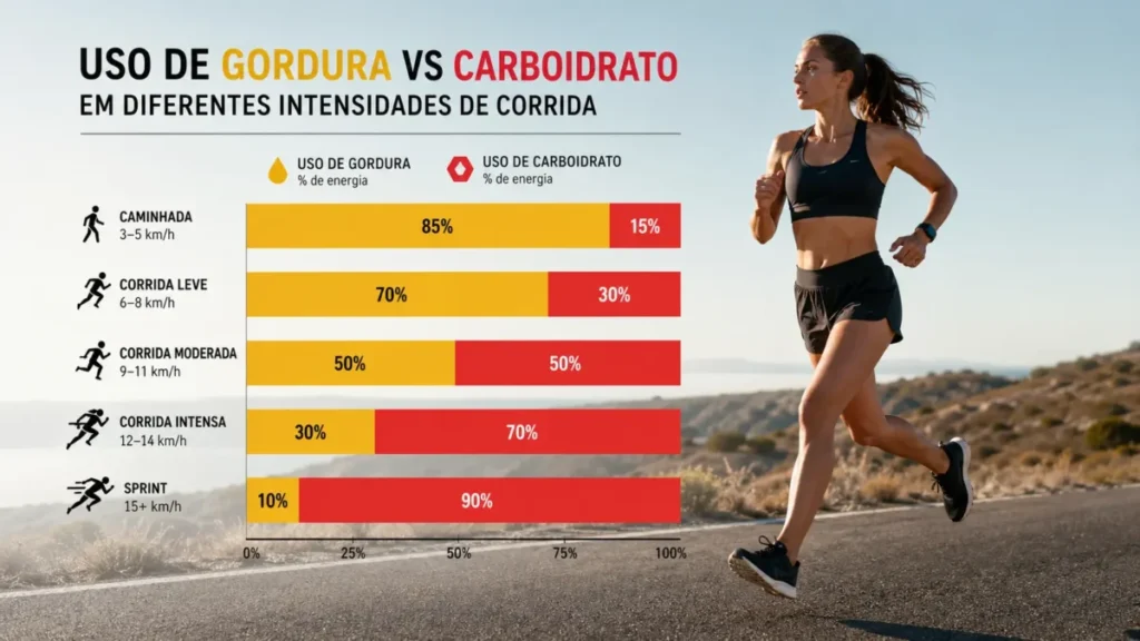 zona de queima de gordura corrida comparação intensidade energia