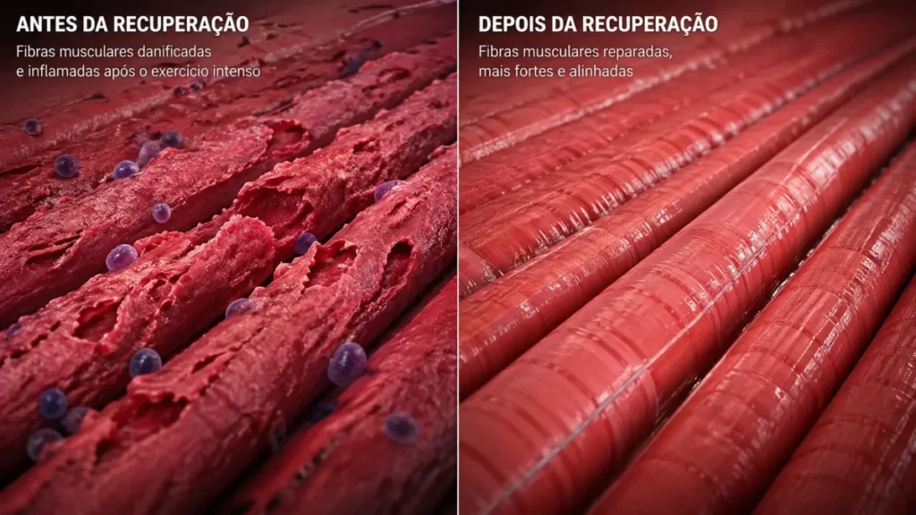 recuperação muscular corrida fibras musculares regeneração