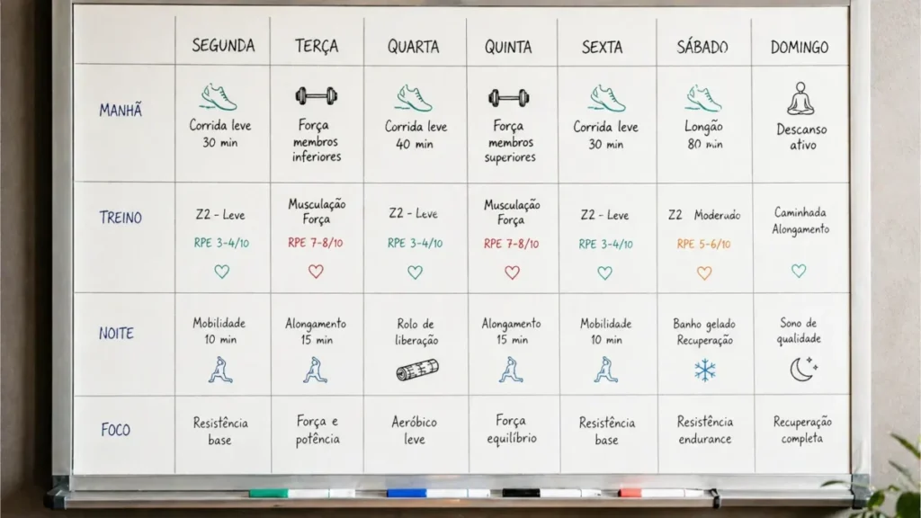 planejamento treino e recuperação corrida semanal