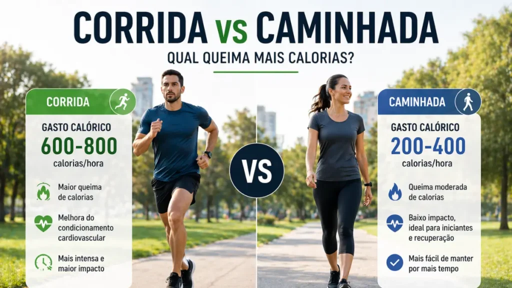 Comparação correr emagrece vs caminhada emagrece