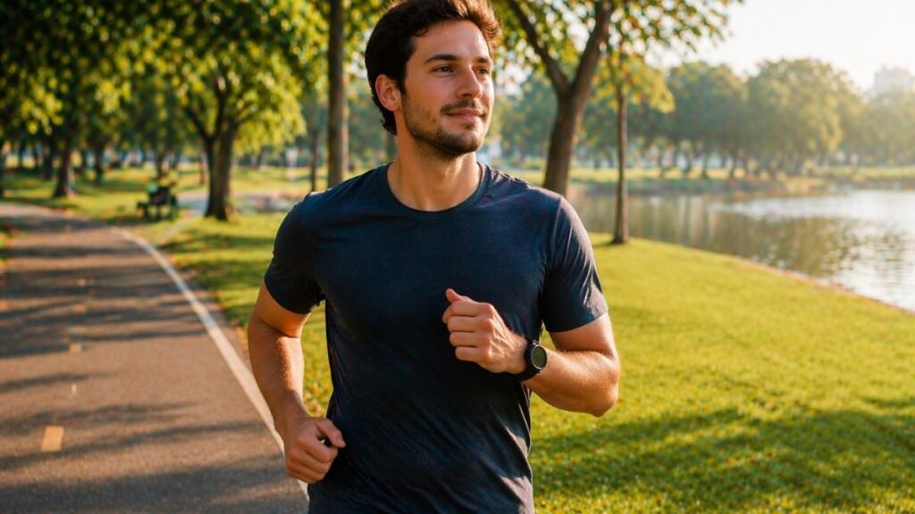 Corredor iniciando treino leve