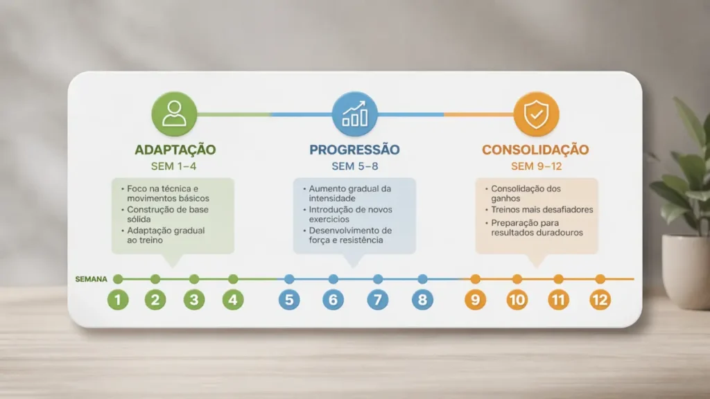 programa treino corrida iniciantes 12 semanas progressão infográfico