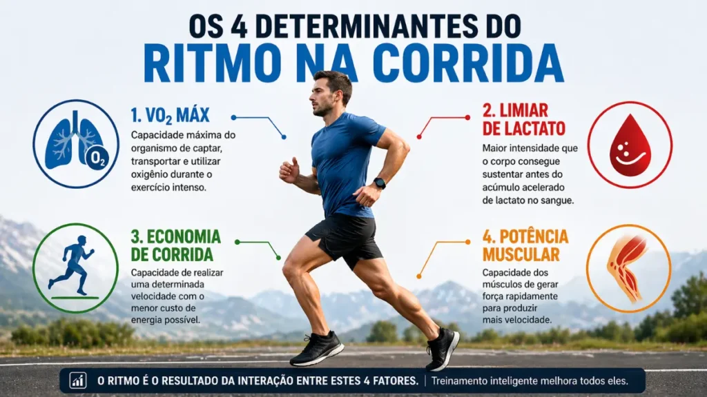 fatores que determinam o ritmo na corrida infográfico
