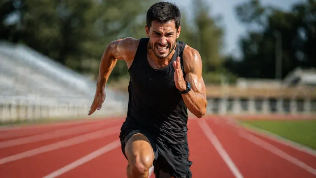 treino intervalado para corrida em pista de atletismo
