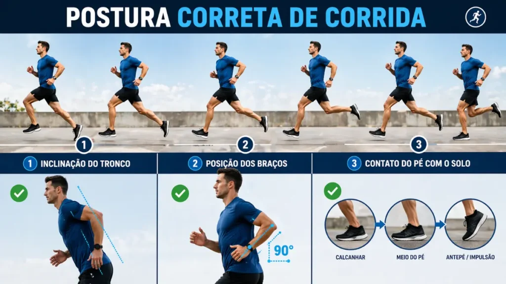 técnica de corrida postura correta para aumentar ritmo e velocidade