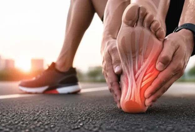 Pé machucado, dor ao correr.