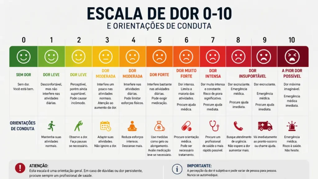 escala de dor joelho corrida quando parar treino