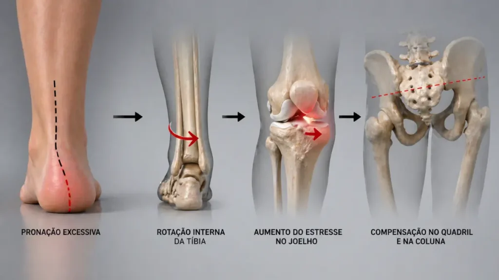 pronação excessiva joelho rotação interna banda iliotibial corrida
