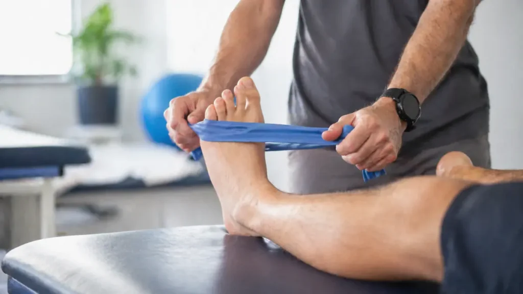 reabilitação fascite plantar fisioterapia exercícios