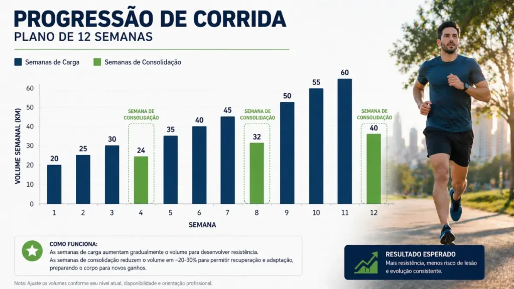 progressão volume corrida semanal regra 10 por cento emagrecimento