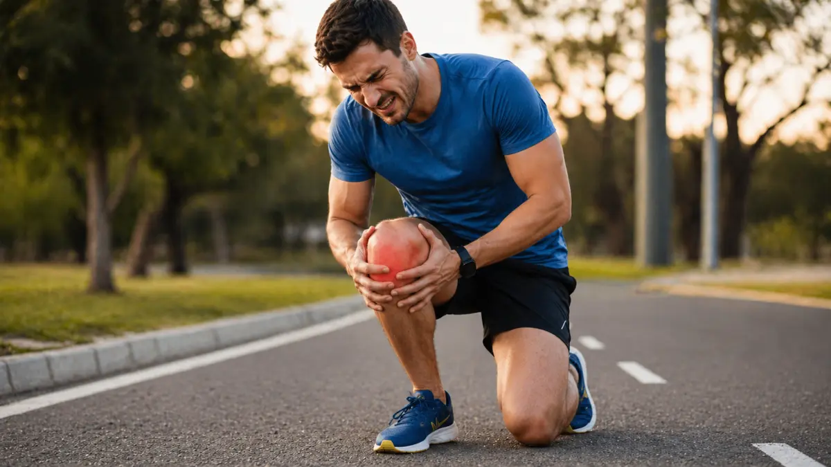 Homem se machucando durante exercício.
