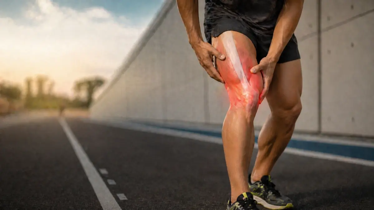 Homem com dor na perna