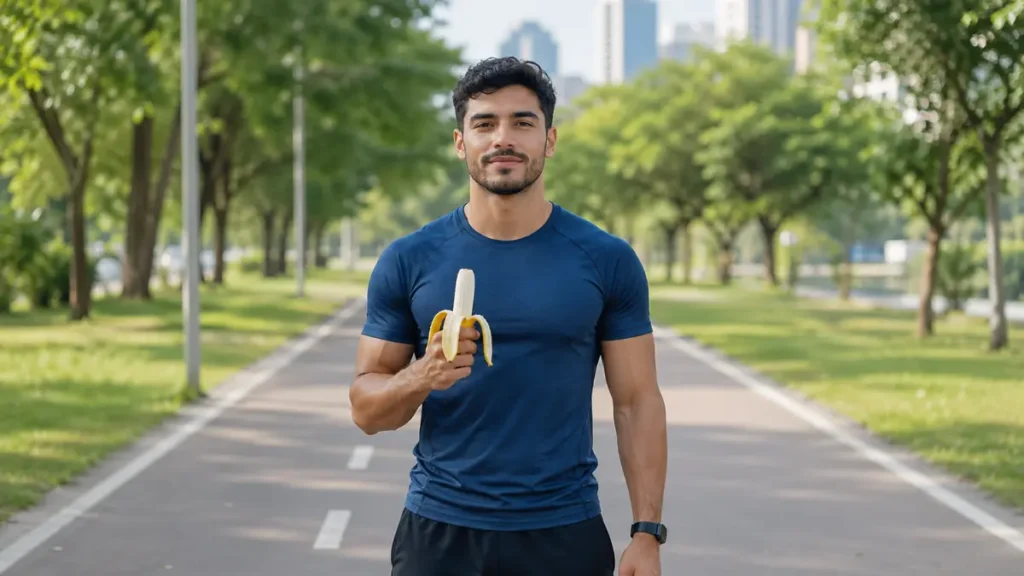 corredor consumindo carboidrato para corrida antes do treino