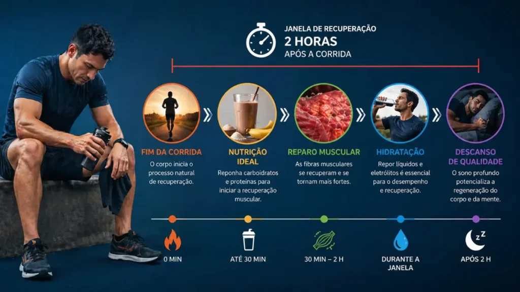 janela anabolica recuperacao muscular corrida infografico