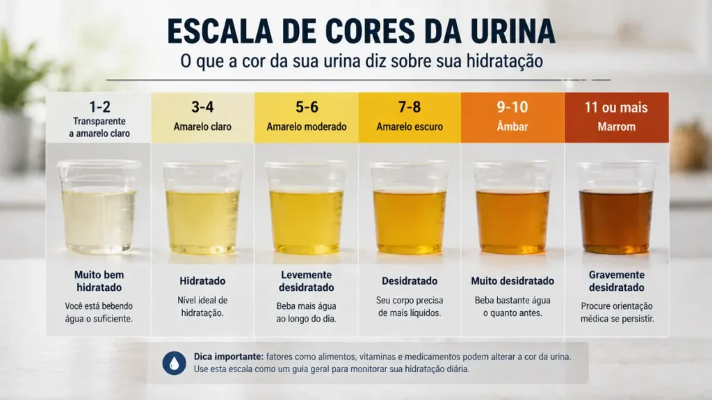 escala cor urina hidratação corredor como saber se está bem hidratado