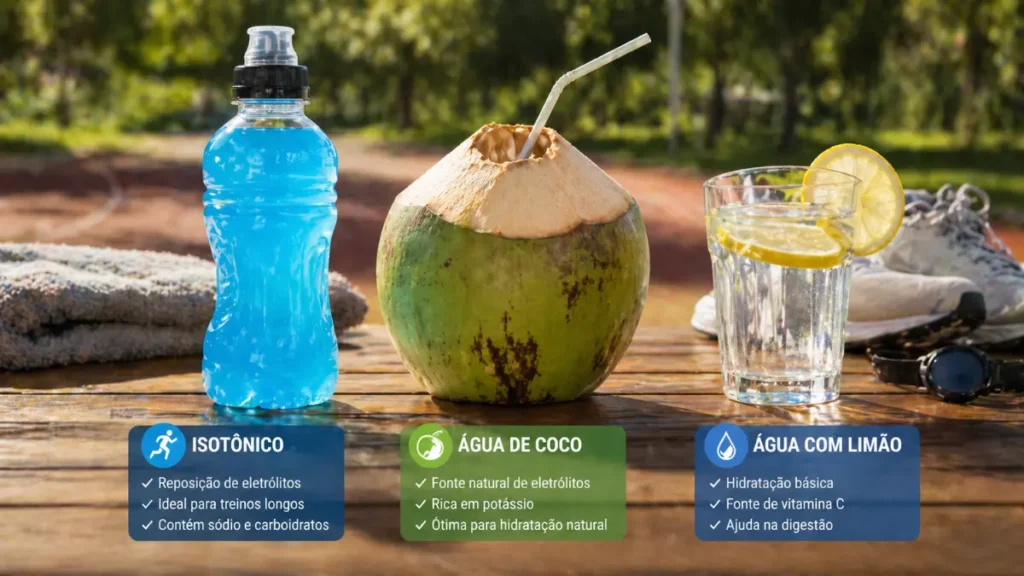 opções de hidratação para corredor isotônico água de coco comparação