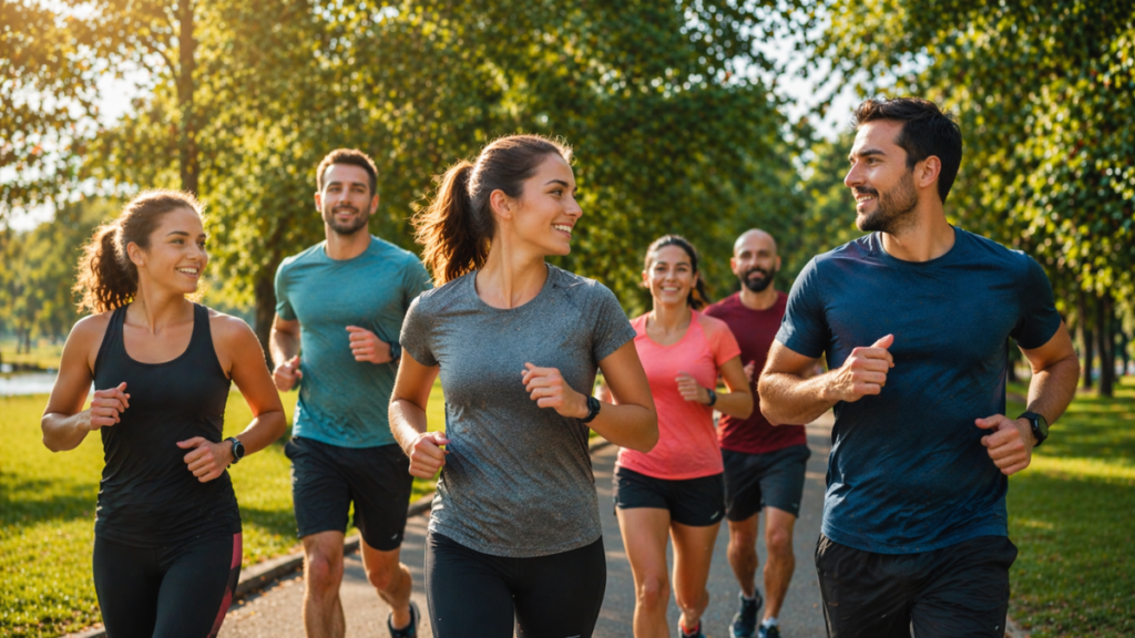 grupo de corrida ao ar livre iniciantes
