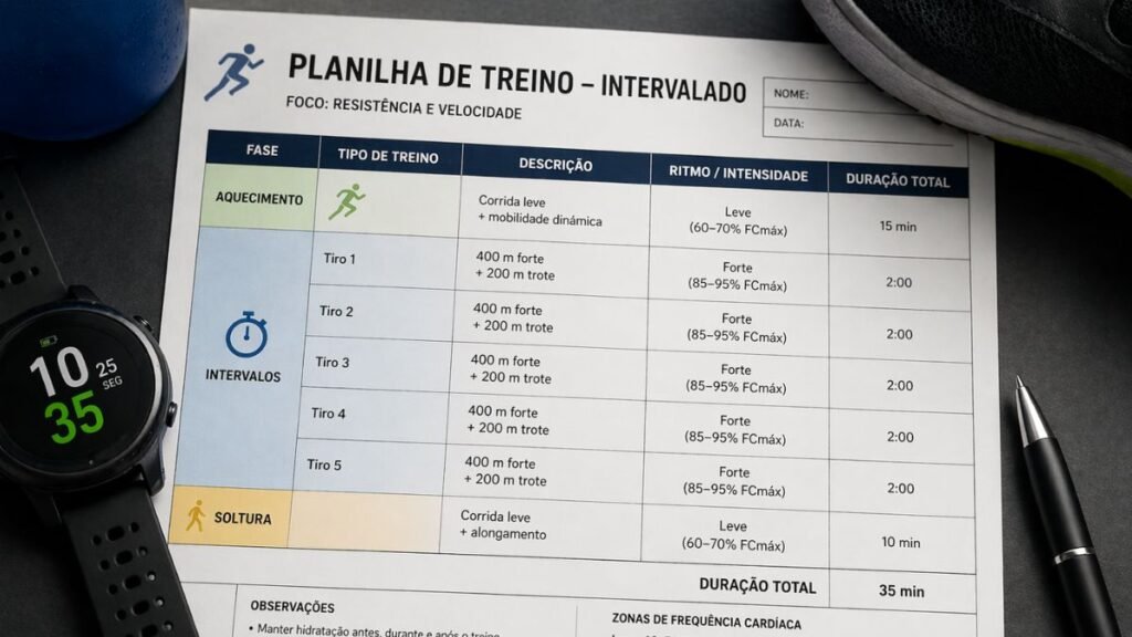 planilha de treino intervalado para corrida