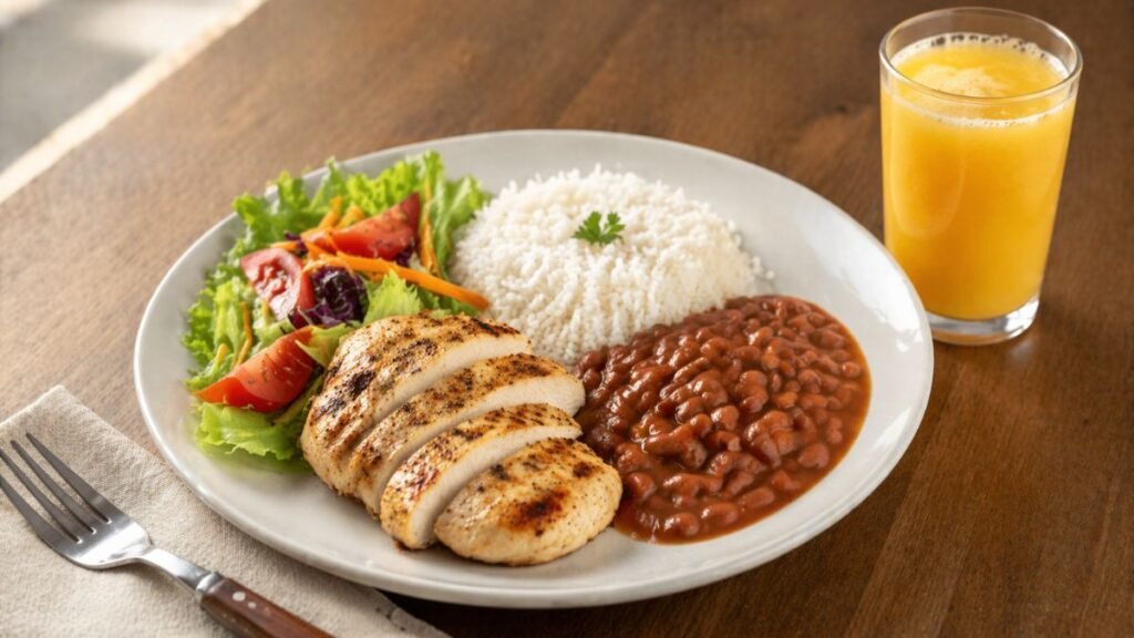 prato equilibrado com salada