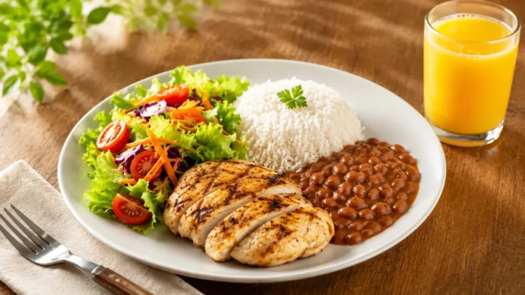 prato equilibrado com salada