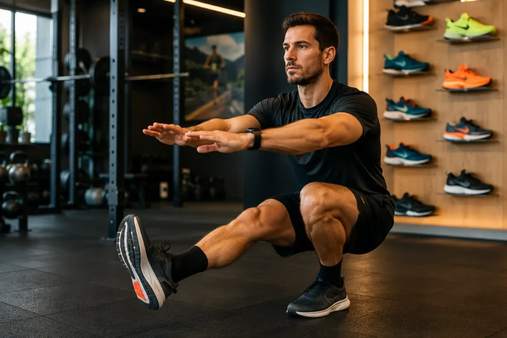 musculação para corredores — agachamento unilateral como exercício prioritário de força