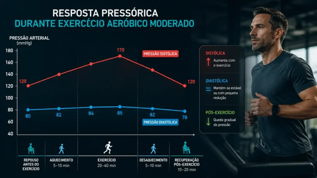 hipertensão e corrida — comportamento da pressão arterial durante e após exercício aeróbico moderado