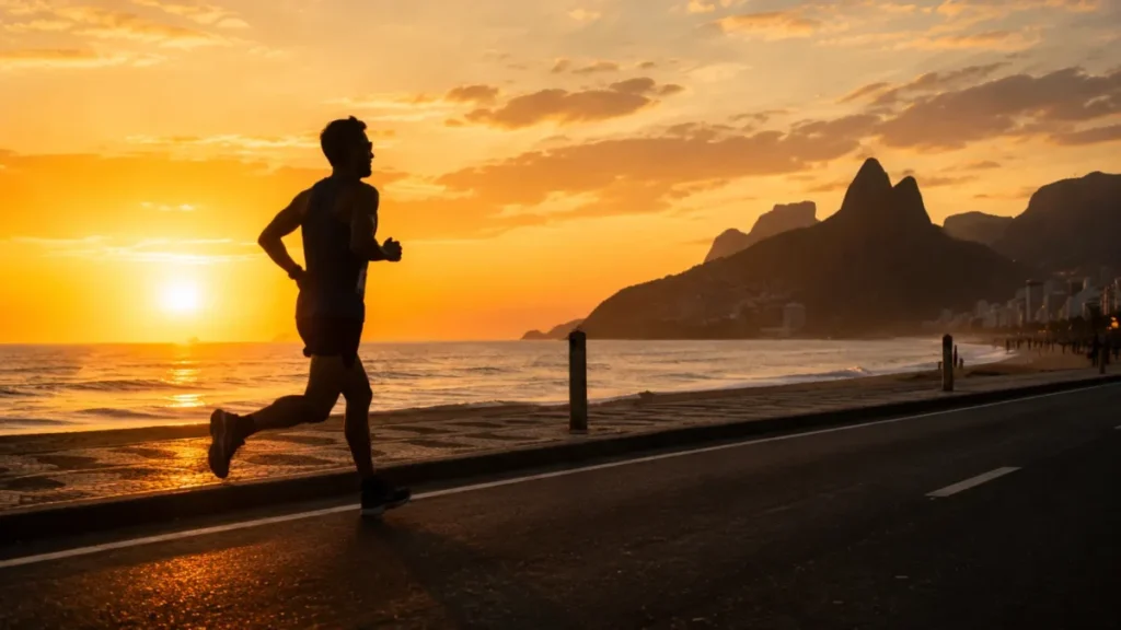 maratona do rio 2026 inscrições — corredor na orla de Ipanema durante os 42km da Maratona do Rio