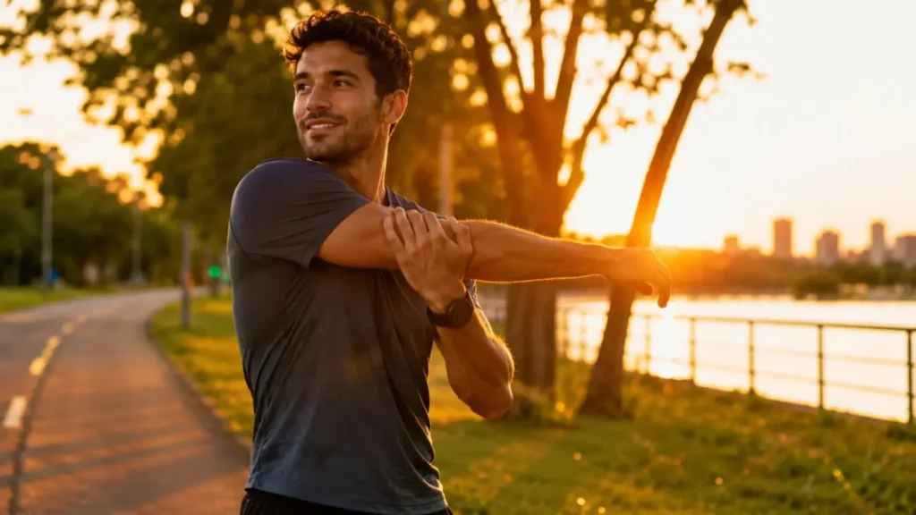 corrida ajuda a dormir melhor — corredor relaxando após treino ao entardecer
