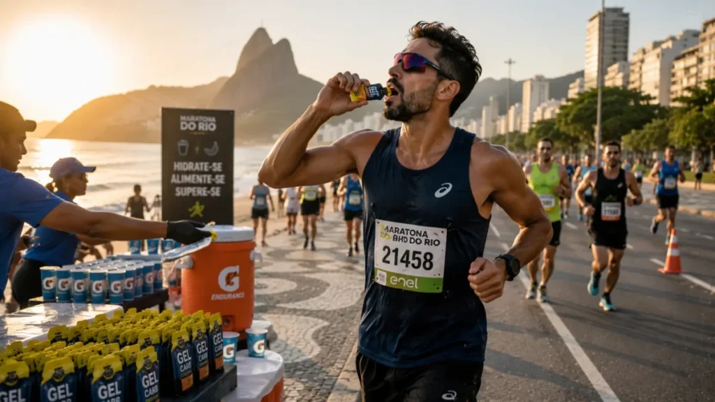 como se preparar maratona do rio — estratégia de gel e abastecimento durante os 42km