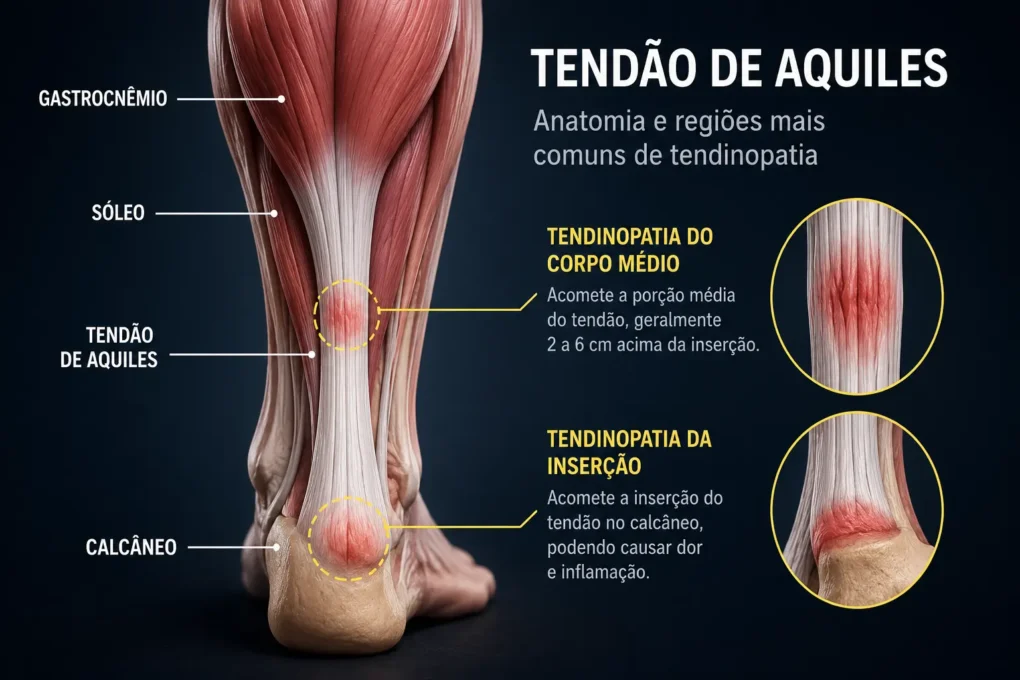 tendão de aquiles corrida — anatomia e localização das duas formas de tendinopatia