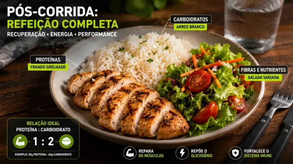 whey protein para corredores versus alimentação real — opções de recuperação proteica após treino