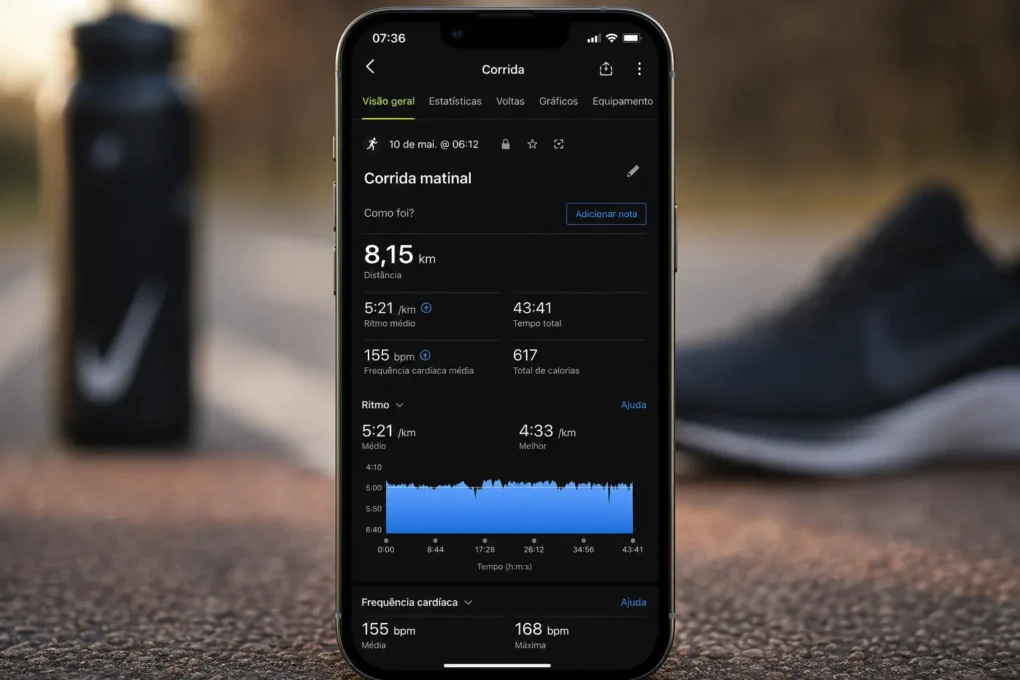 melhor app para correr — estatísticas de treino no smartphone