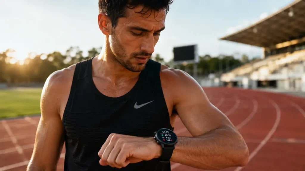 quantos km por semana correr para evoluir na corrida — corredor analisando dados de treino