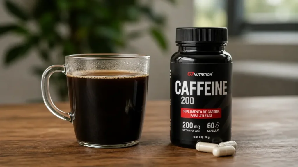café natural vs suplemento cafeína corredor performance