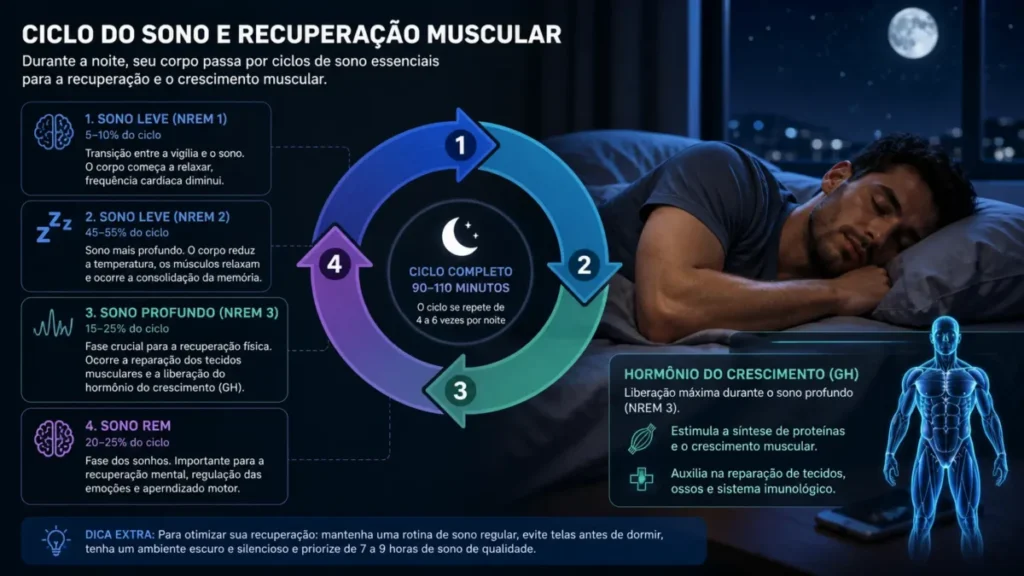 sono recuperação muscular corredor hormônio crescimento fases