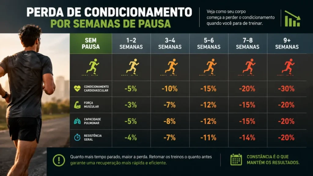 voltar a correr depois de parar — quanto condicionamento se perde e em quanto tempo recuperar