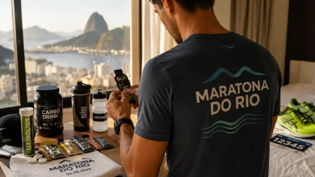 suplementação maratona do rio — kit de suplementos antes, durante e depois da prova