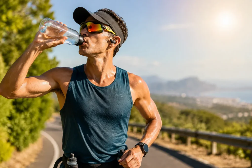 hidratação durante treino de corrida no calor