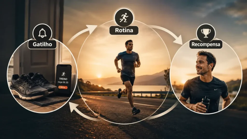 ciência do hábito de correr gatilho rotina recompensa