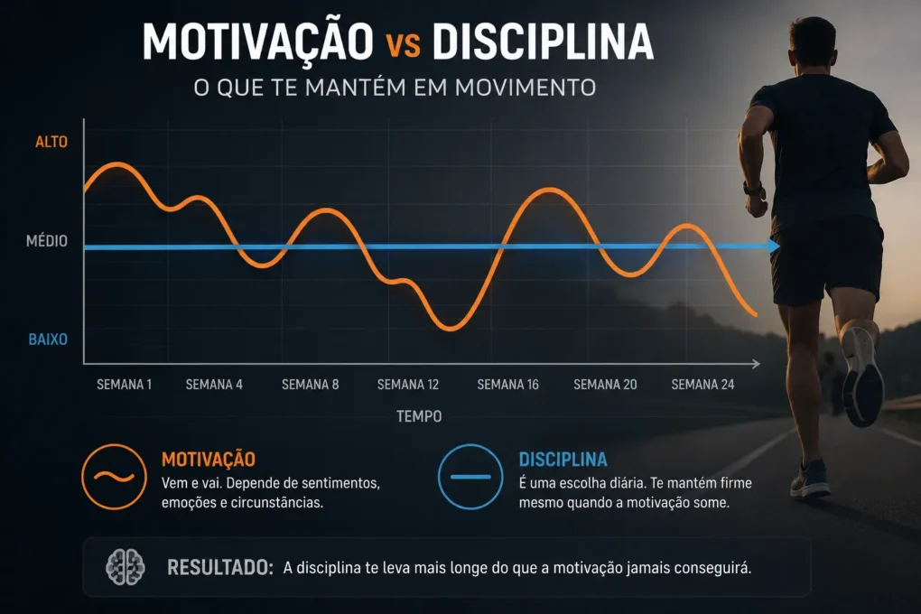 motivação para correr versus disciplina consistência