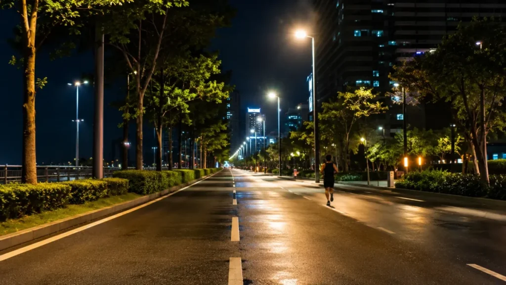 escolha de rota segura corrida noturna