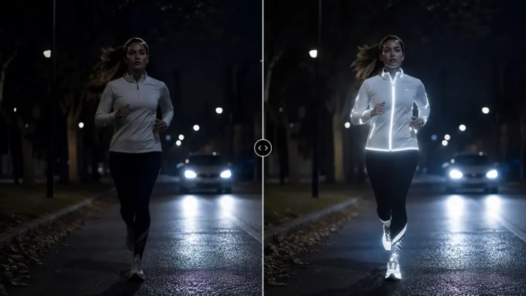 correr de noite com segurança roupa refletiva visibilidade
