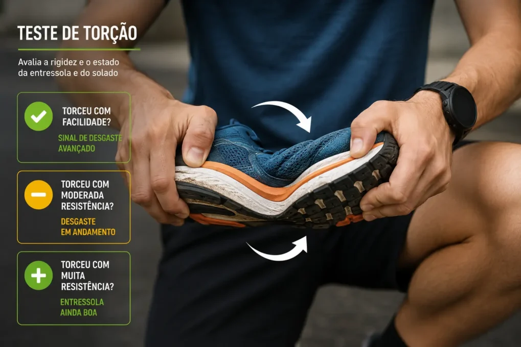 teste da sola e amortecimento tenis de corrida
