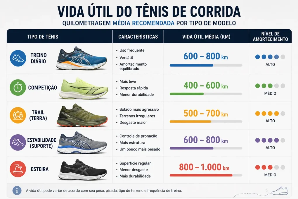 vida util tenis de corrida por modelo