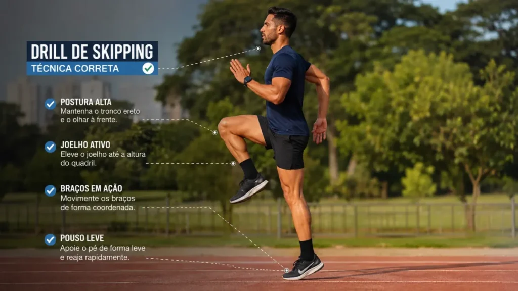 drills corrida técnica skipping exercicio coordenação