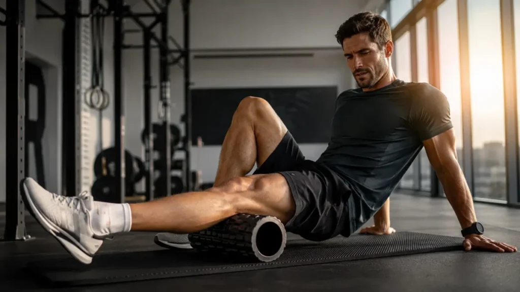foam roller para corredores liberação miofascial panturrilha