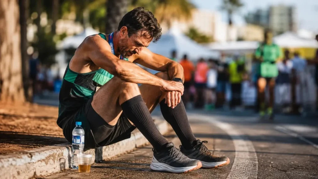 meia de compressão recuperação pós treino corrida evidência