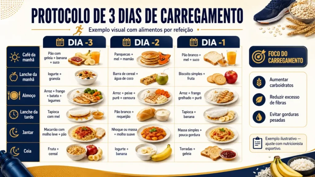 protocolo carregamento de carboidrato 3 dias antes da maratona